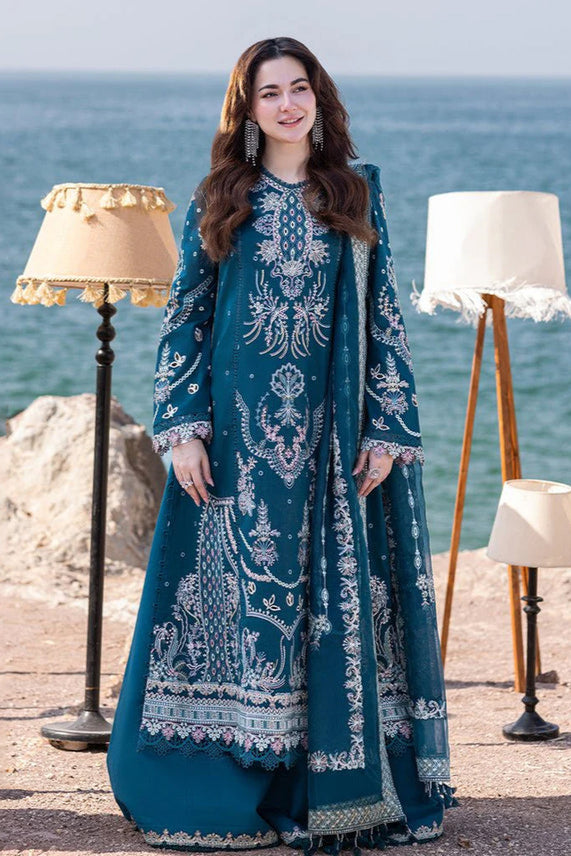 Lawn-3PC Embroidered Shirt with Organza Embroidered Dupatta-1413