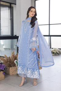 AZURE - UNSTITCHED 3PC ORGANZA EMBROIDERED LAWN SHIRT WITH ORGANZA EMBROIDERED DUPATTA AND TROUSER-3549