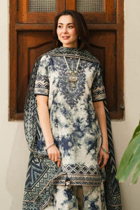 3PC-Printed Lawn Shirt With Voile Printed Dupatta-1542