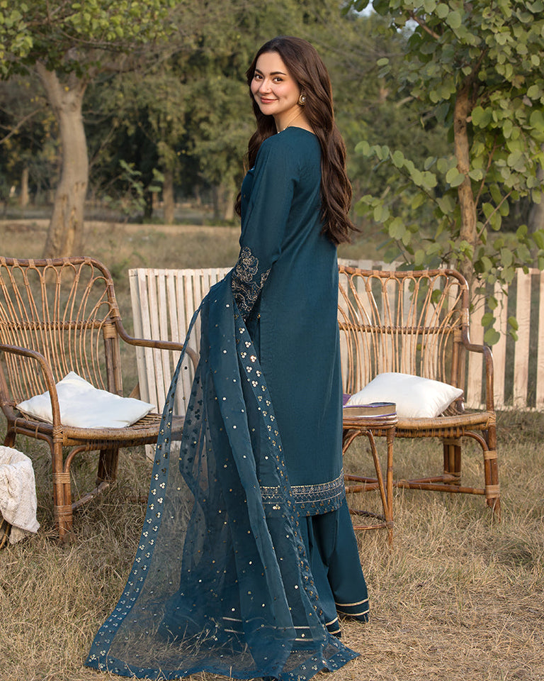 3-PC SEQUENCE EMBROIDED LAWN SUIT SR - 495