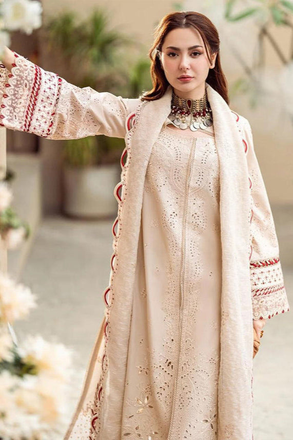 Lawn-3PC Embroidered Shirt with Organza Embroidered Dupatta-1357